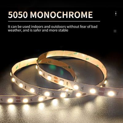 Monochroom waterdicht 5050 LED-strip warm licht voor vitrinekast trapgelaagdheid